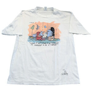 1990 The Farside "Clean it up? " comic T shirt